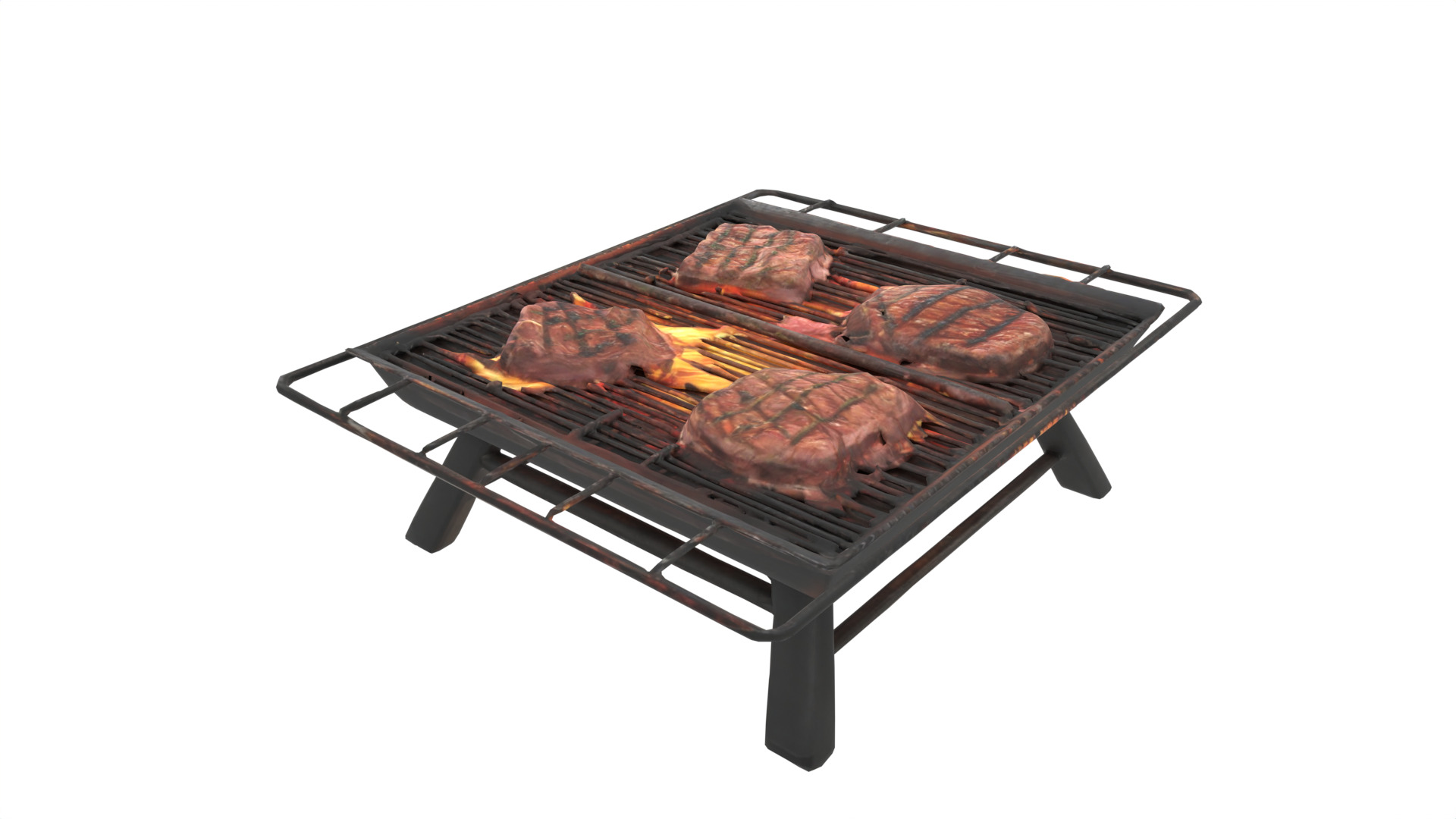barbeque Low-poly 3D model_0