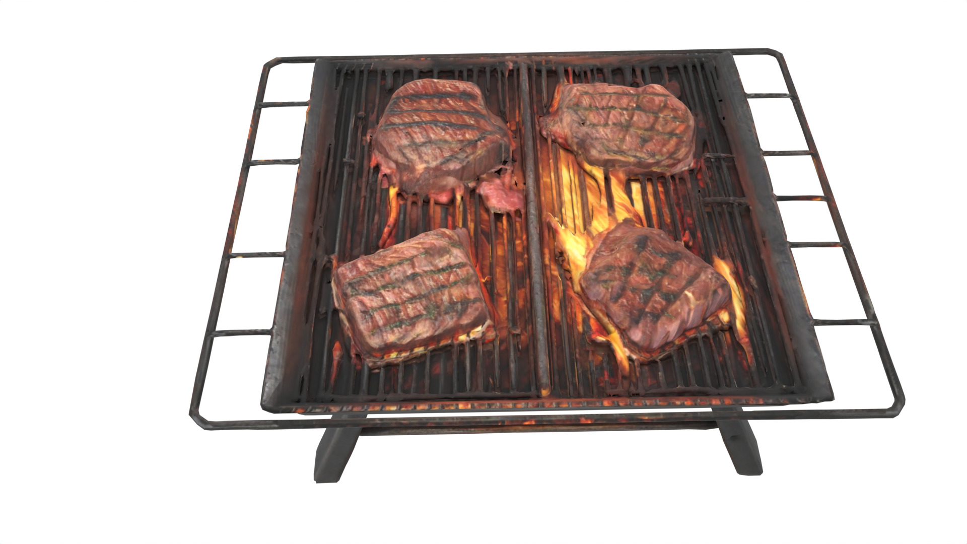 barbeque Low-poly 3D model_2
