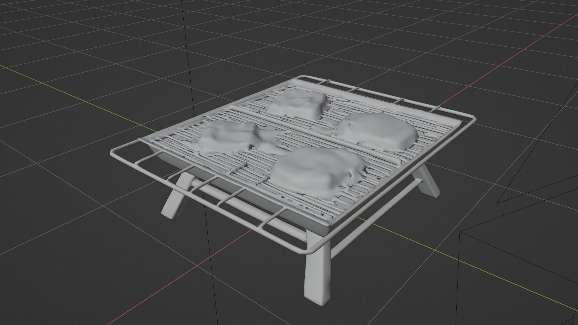 barbeque Low-poly 3D model_6