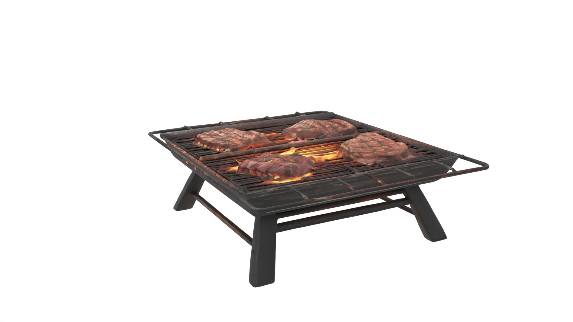 barbeque Low-poly 3D model_5