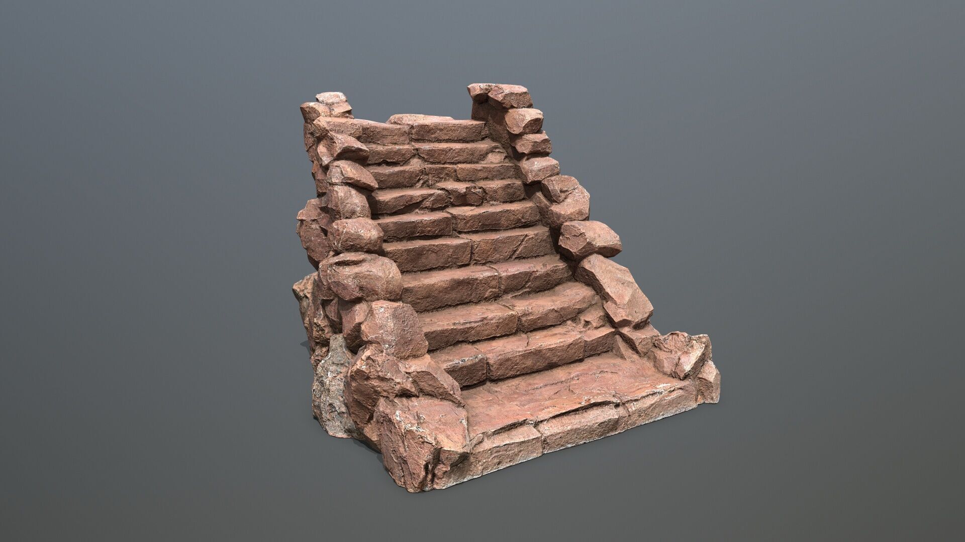 stairs Low-poly 3D model_11