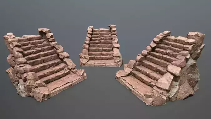 stairs Low-poly 3D model stairs Low-poly 3D model