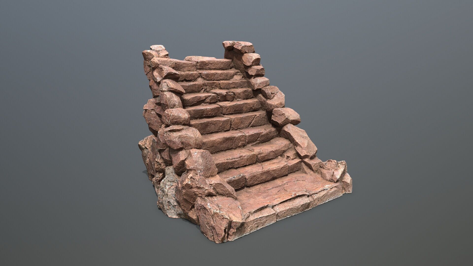 stairs Low-poly 3D model_3
