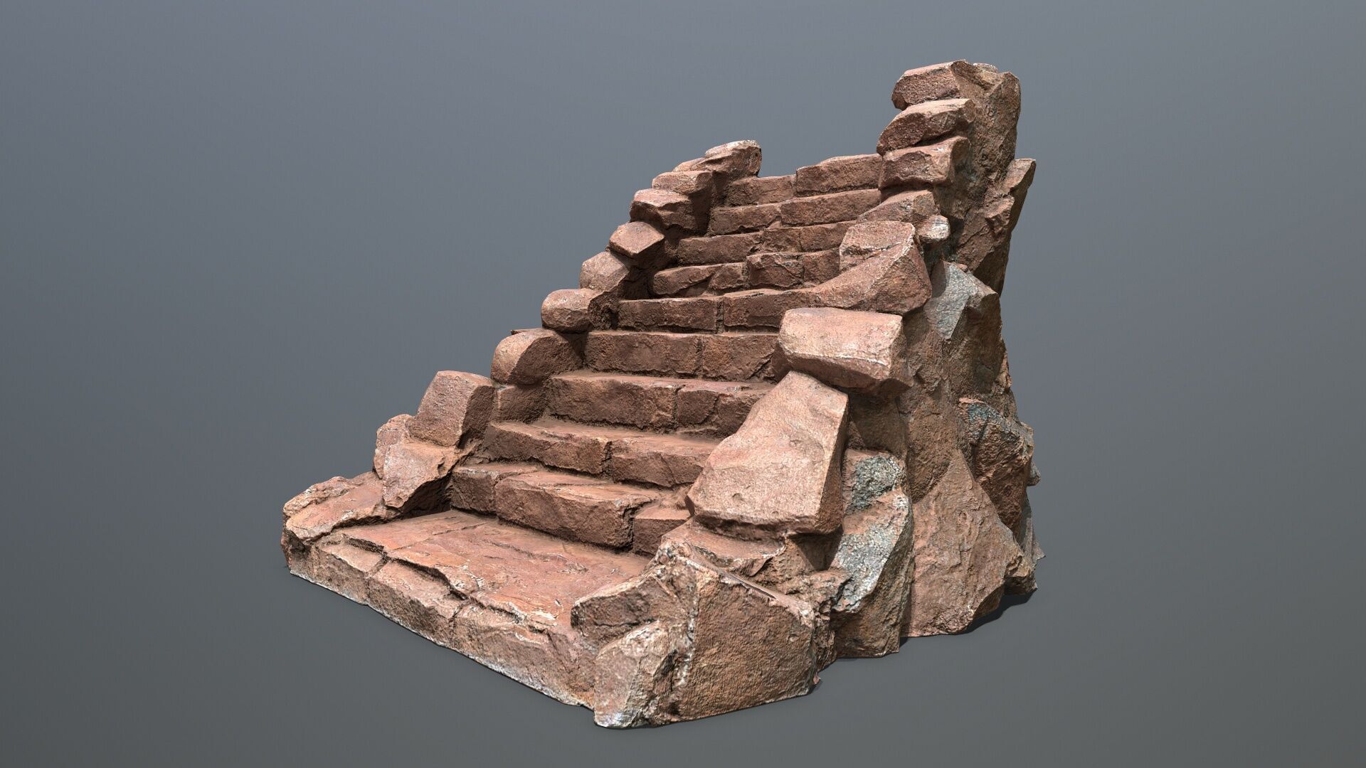 stairs Low-poly 3D model_1