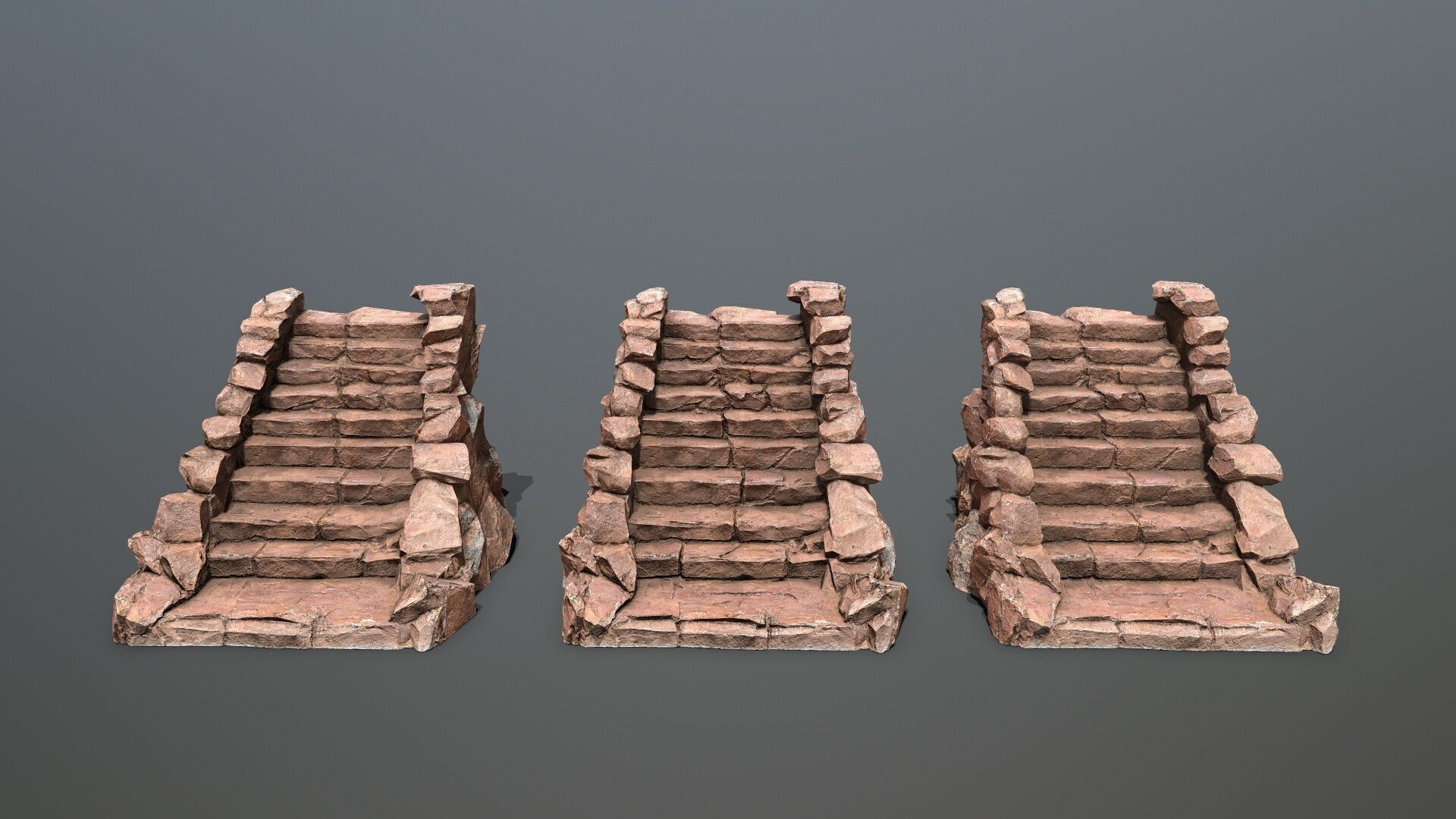 stairs Low-poly 3D model_12