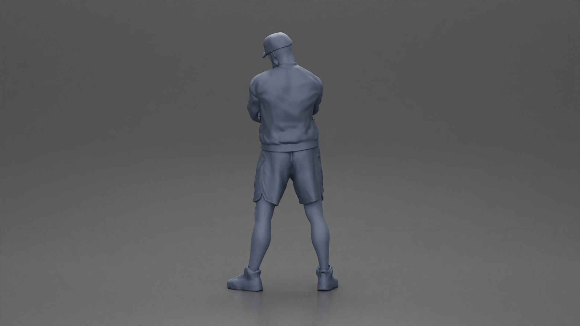 Confident man posing with folded arms exuding a casual vibe 3D print model_9