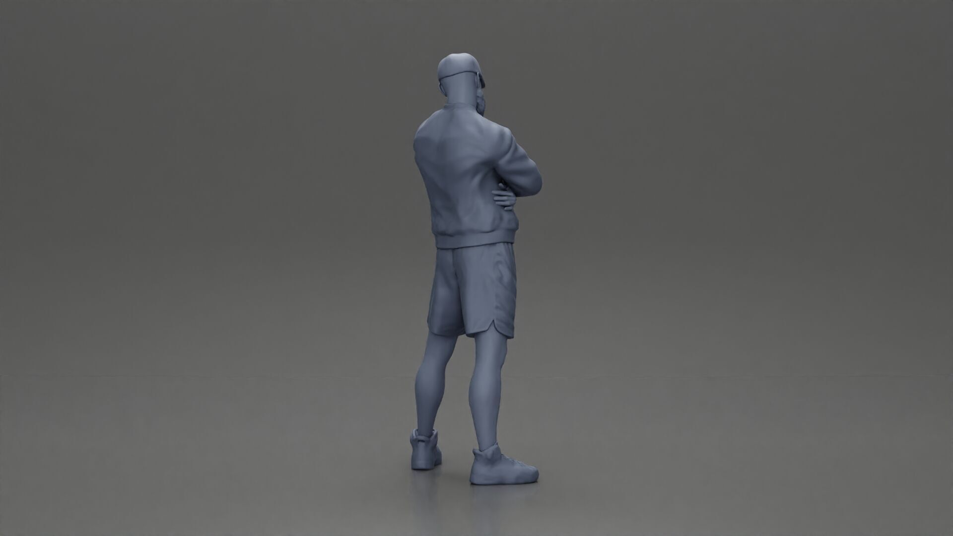 Confident man posing with folded arms exuding a casual vibe 3D print model_8