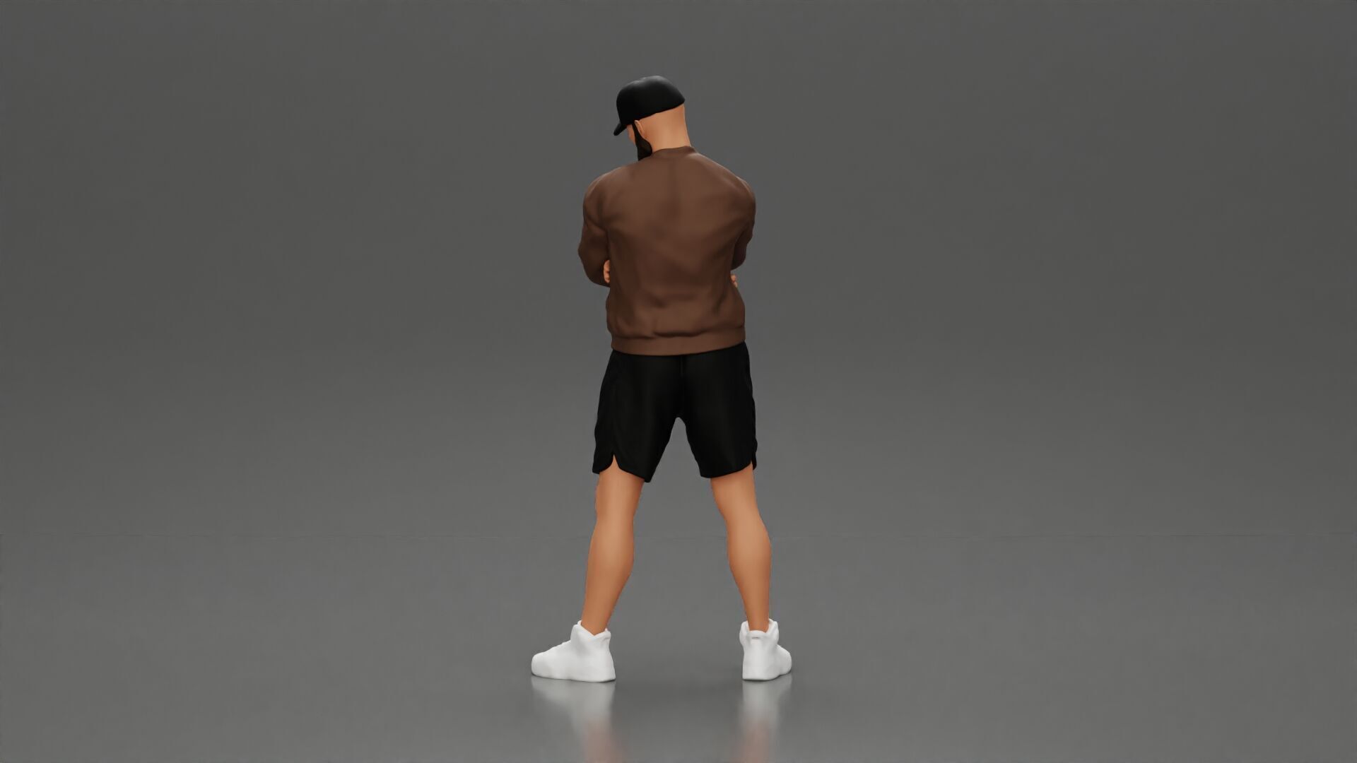 Confident man posing with folded arms exuding a casual vibe 3D print model_3
