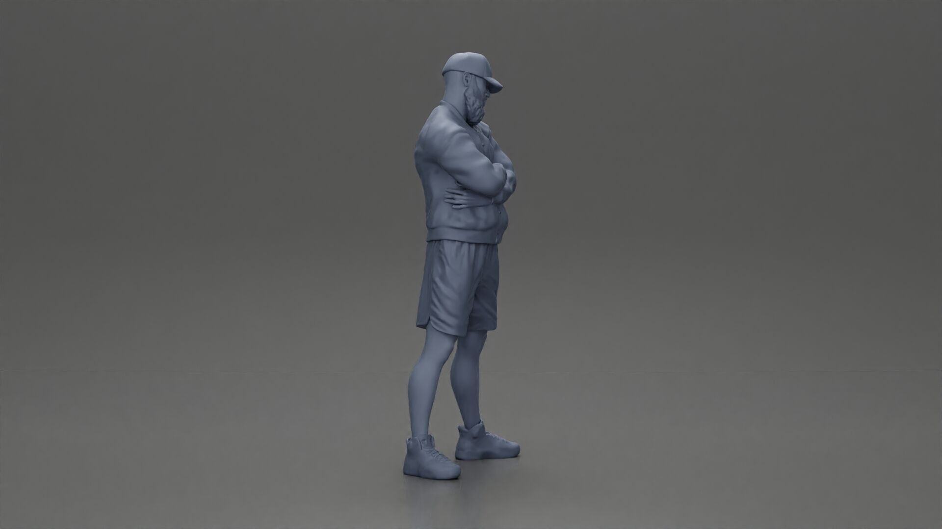 Confident man posing with folded arms exuding a casual vibe 3D print model_7