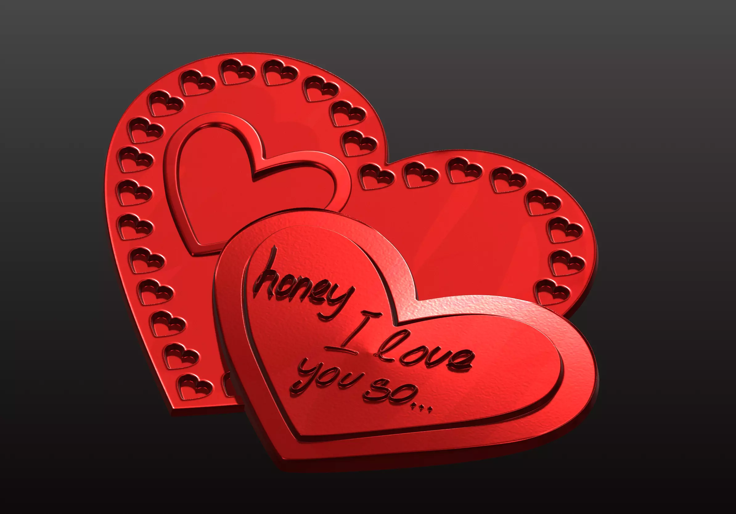 Double Heart 3D Model STL for CNC Printing Free 3D print model