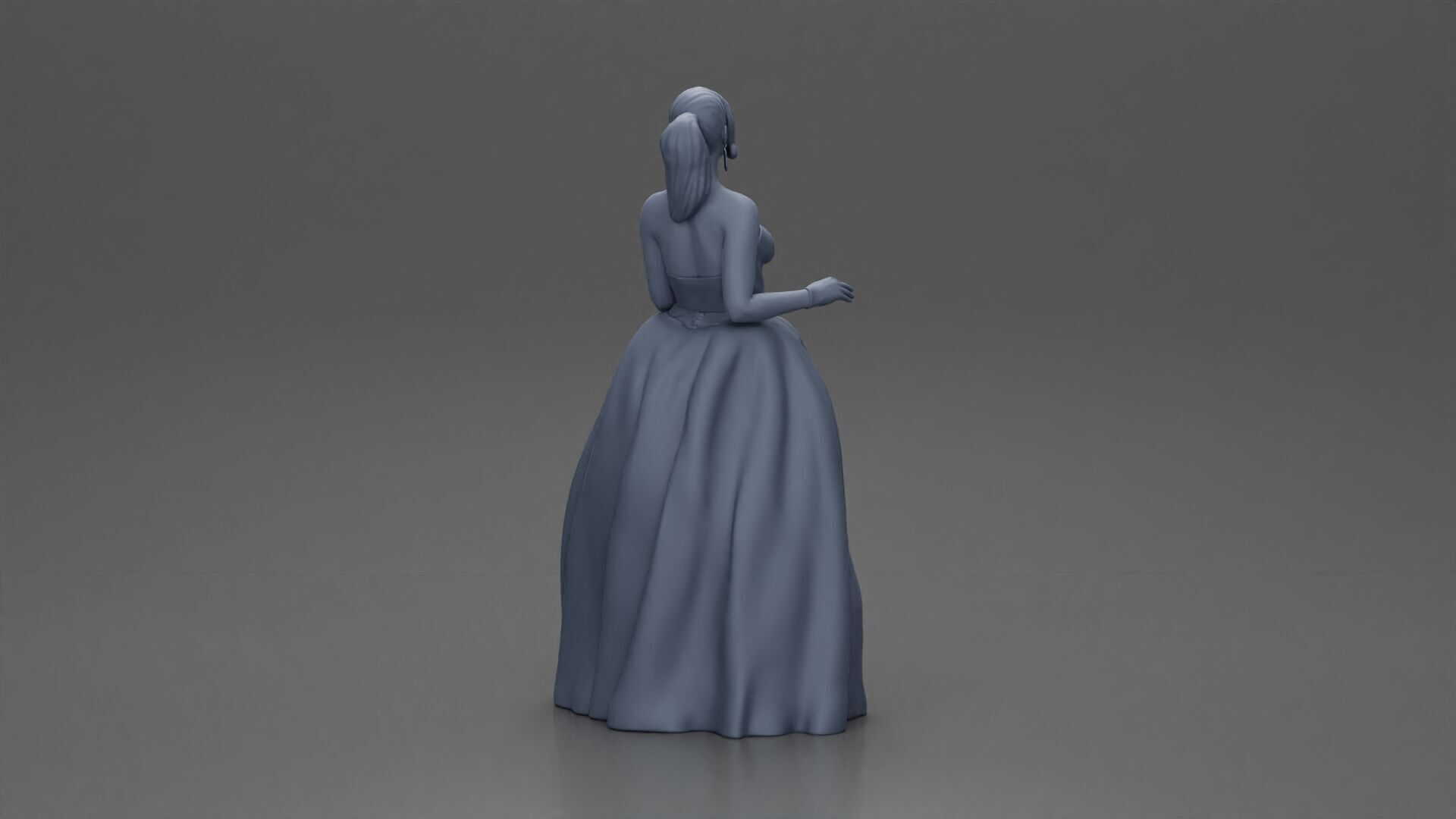 Elegant Bride in White Gown Holding Vibrant Bouquet of Flowers 3D print model_21