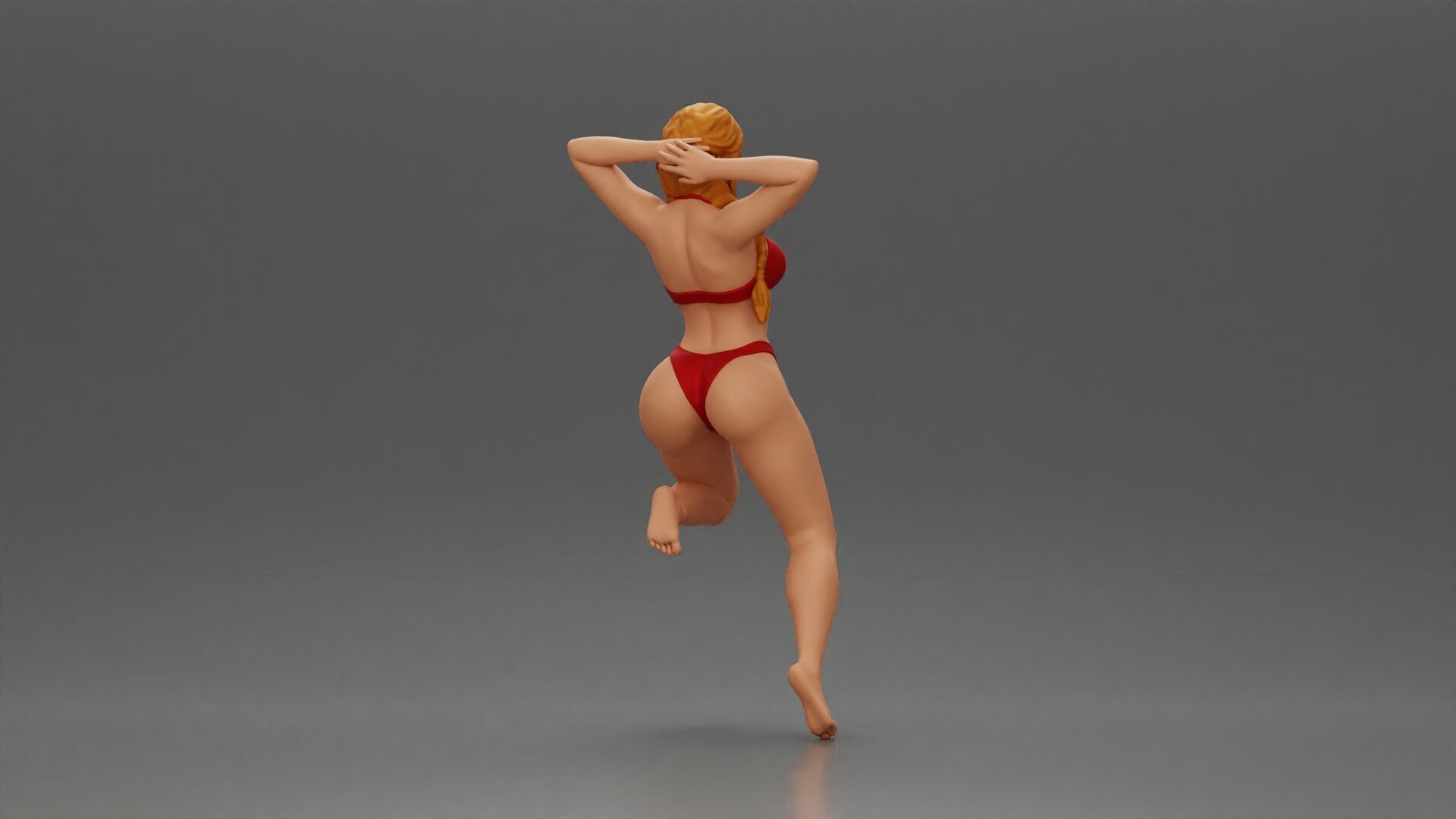 Elegant pose in red bikini showcasing and playful charm 3D print model_2