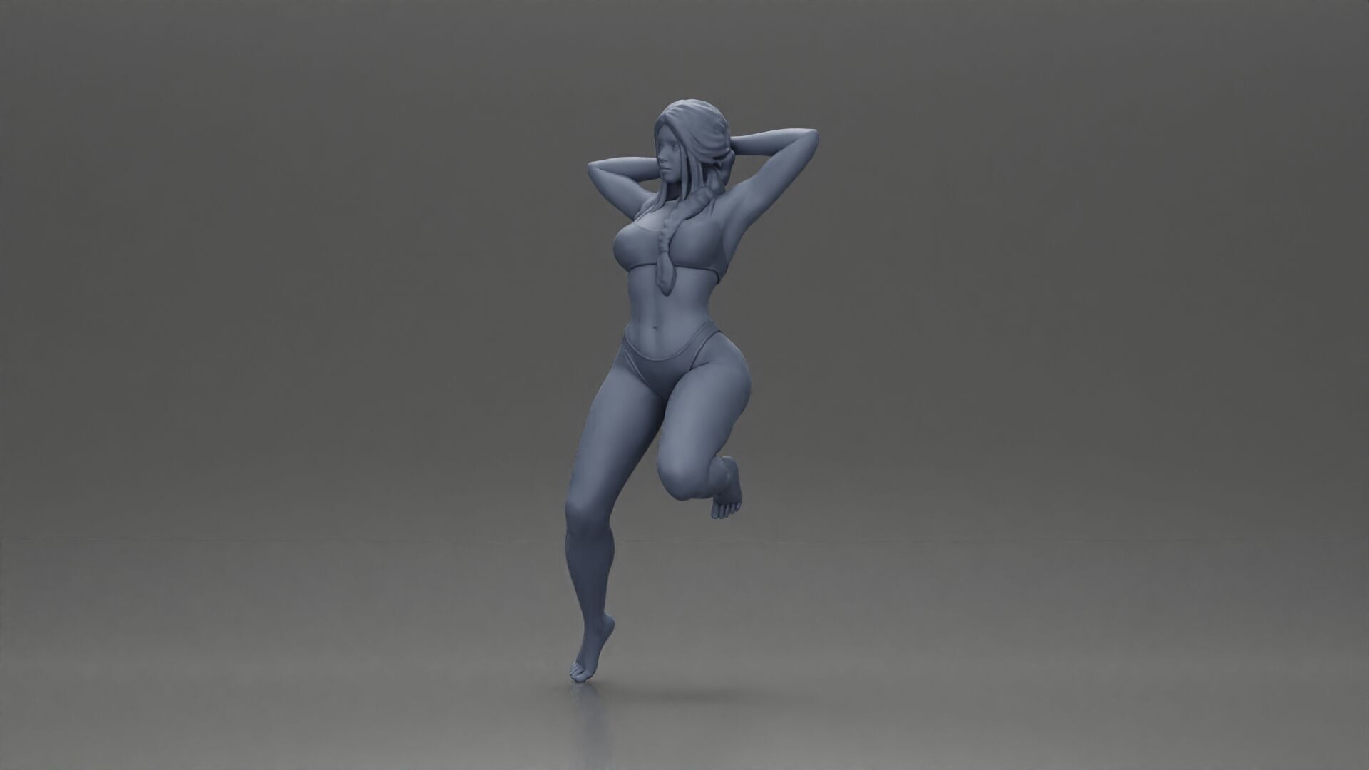 Elegant pose in red bikini showcasing and playful charm 3D print model_11