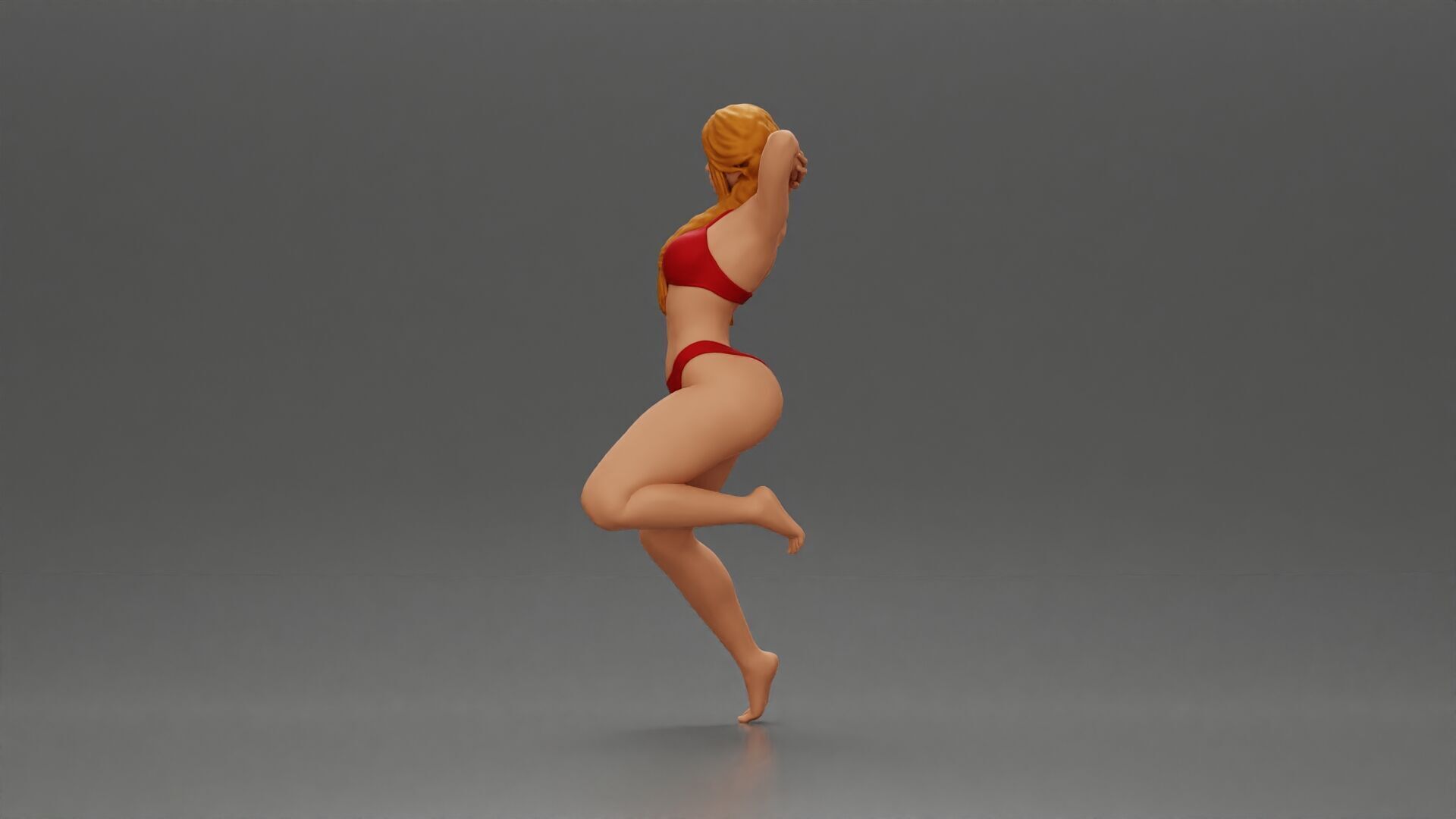 Elegant pose in red bikini showcasing and playful charm 3D print model_4