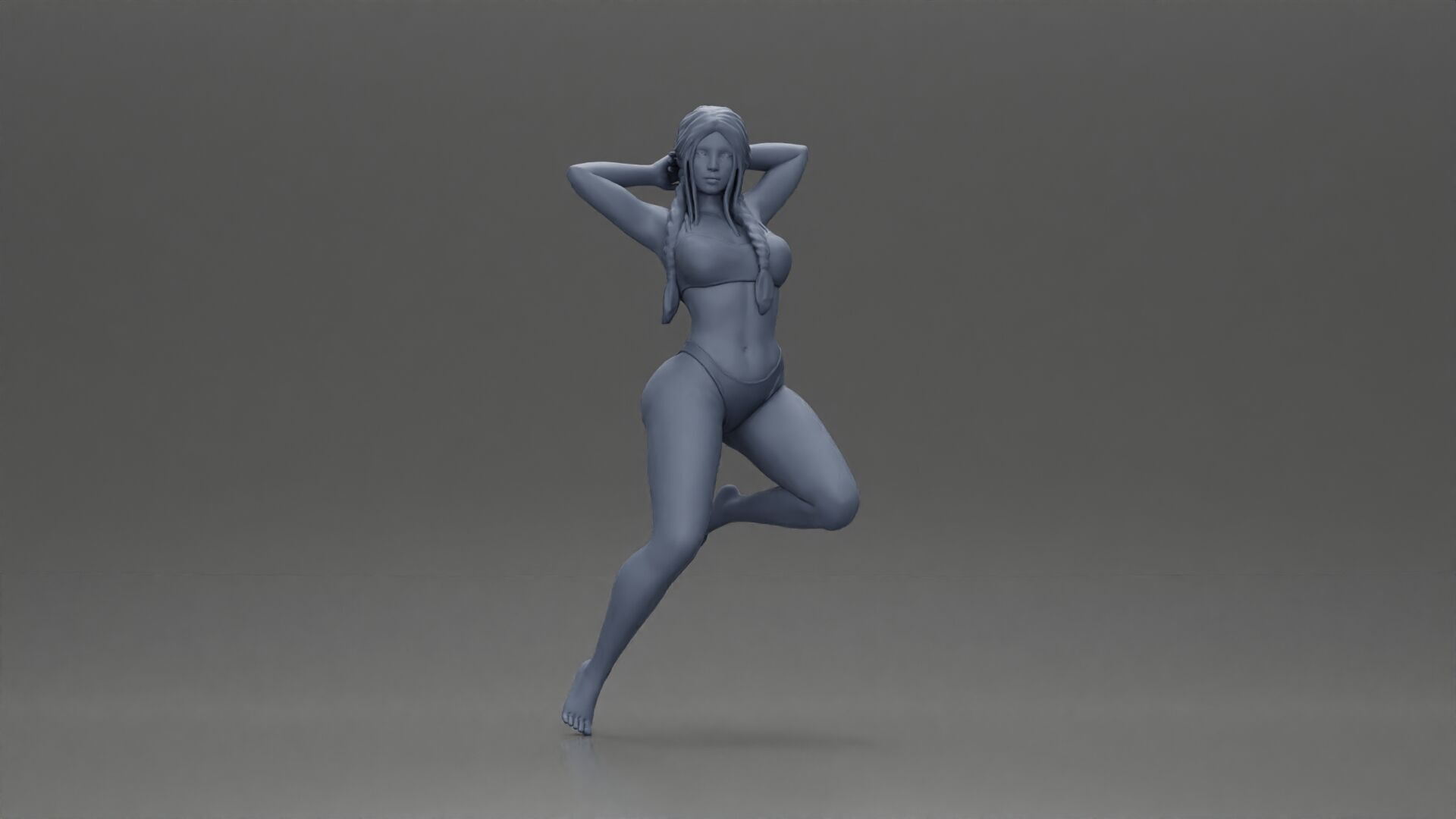 Elegant pose in red bikini showcasing and playful charm 3D print model_6