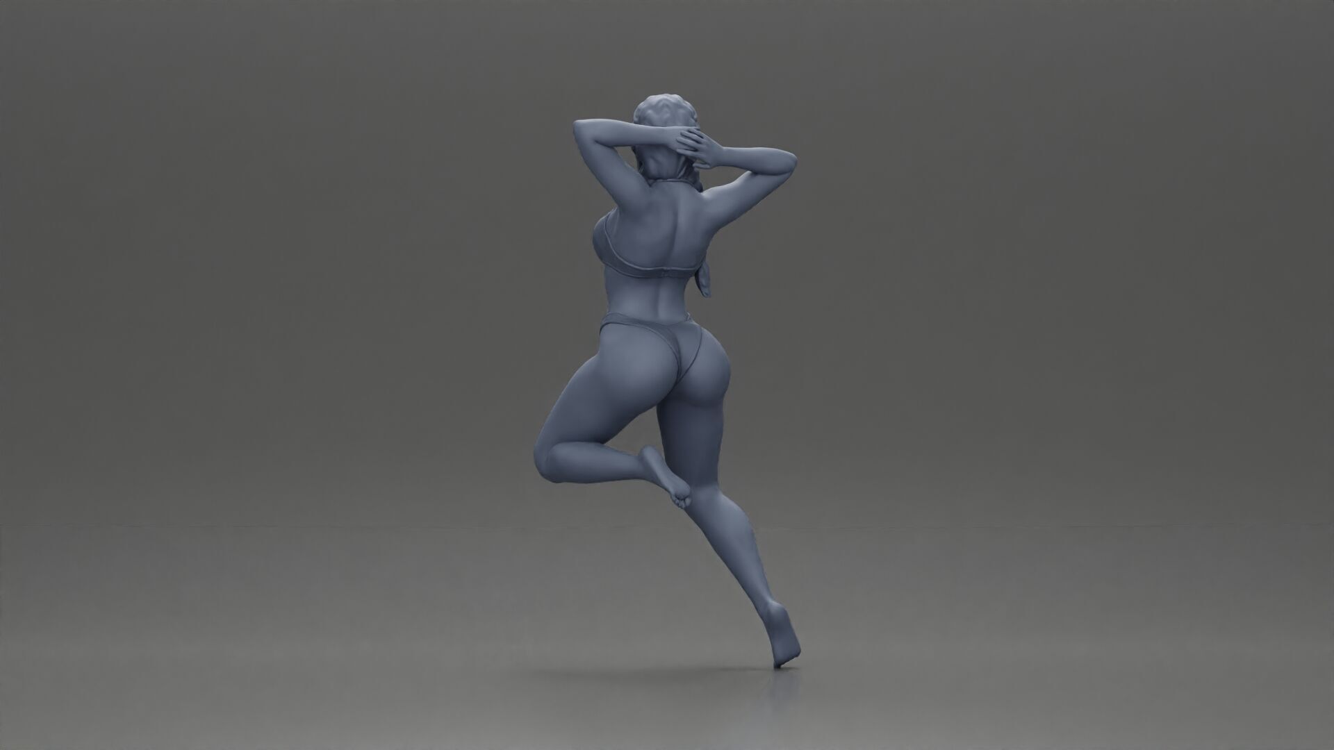 Elegant pose in red bikini showcasing and playful charm 3D print model_9