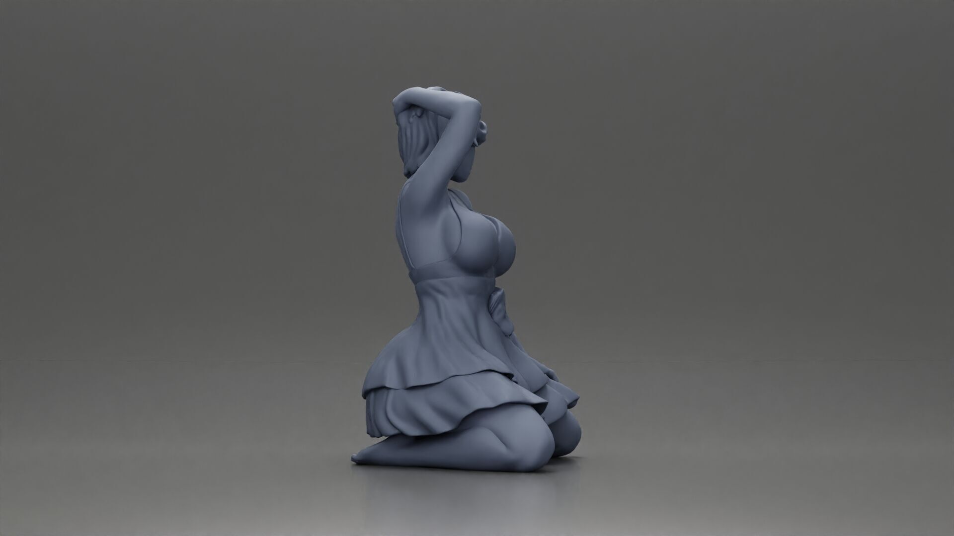 Graceful Pose in Pink Dress Radiating Elegance and Confidence 3D print model_8