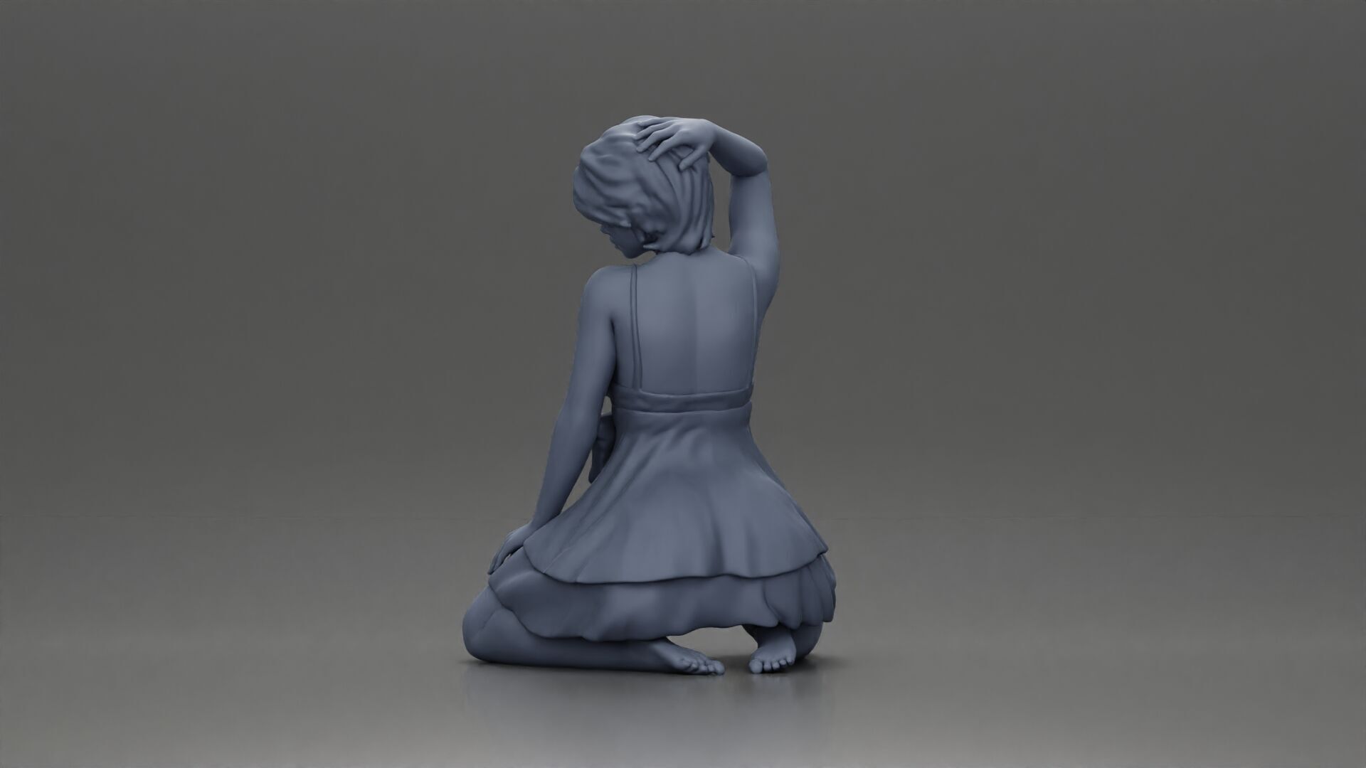 Graceful Pose in Pink Dress Radiating Elegance and Confidence 3D print model_10