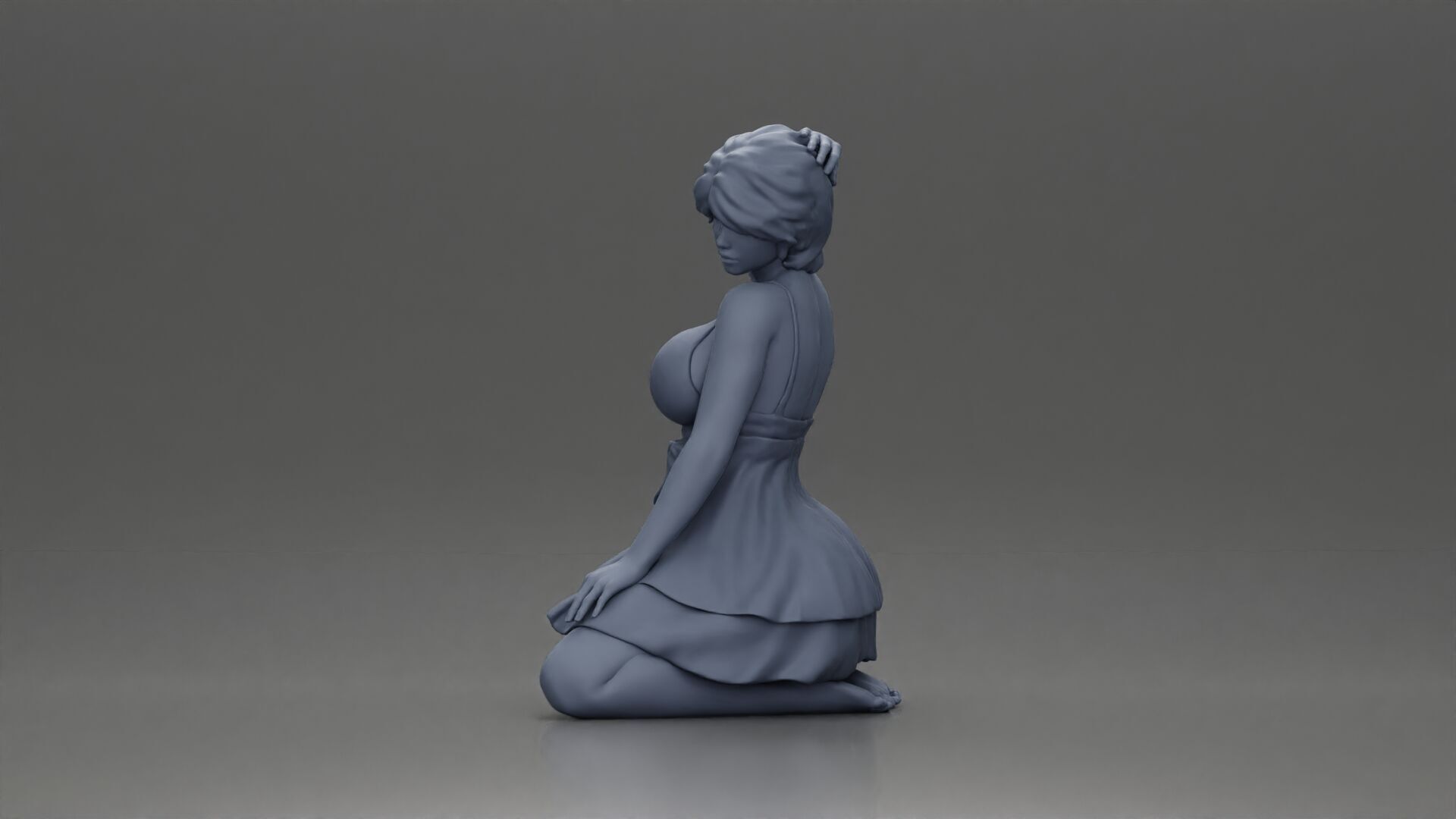 Graceful Pose in Pink Dress Radiating Elegance and Confidence 3D print model_11