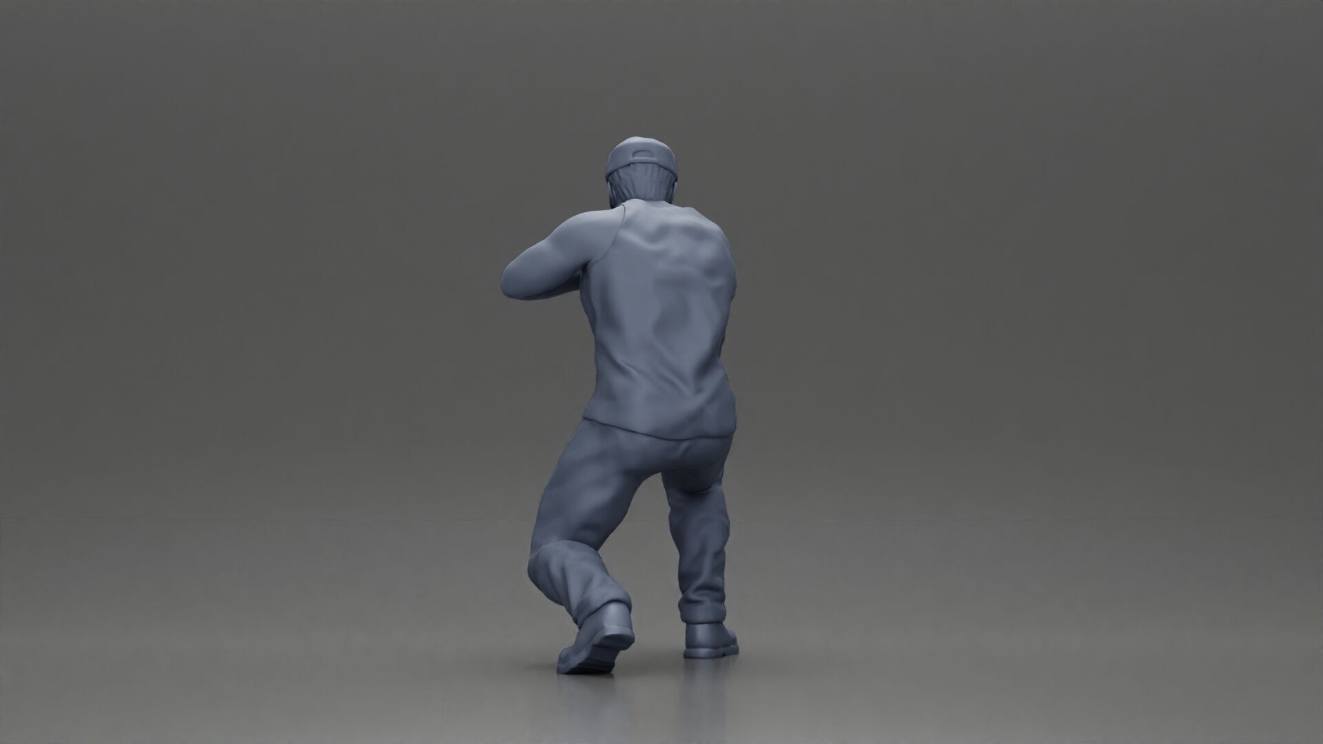 Armed Man Takes Defensive Stance During High-Stakes Tactical 3D print model_10