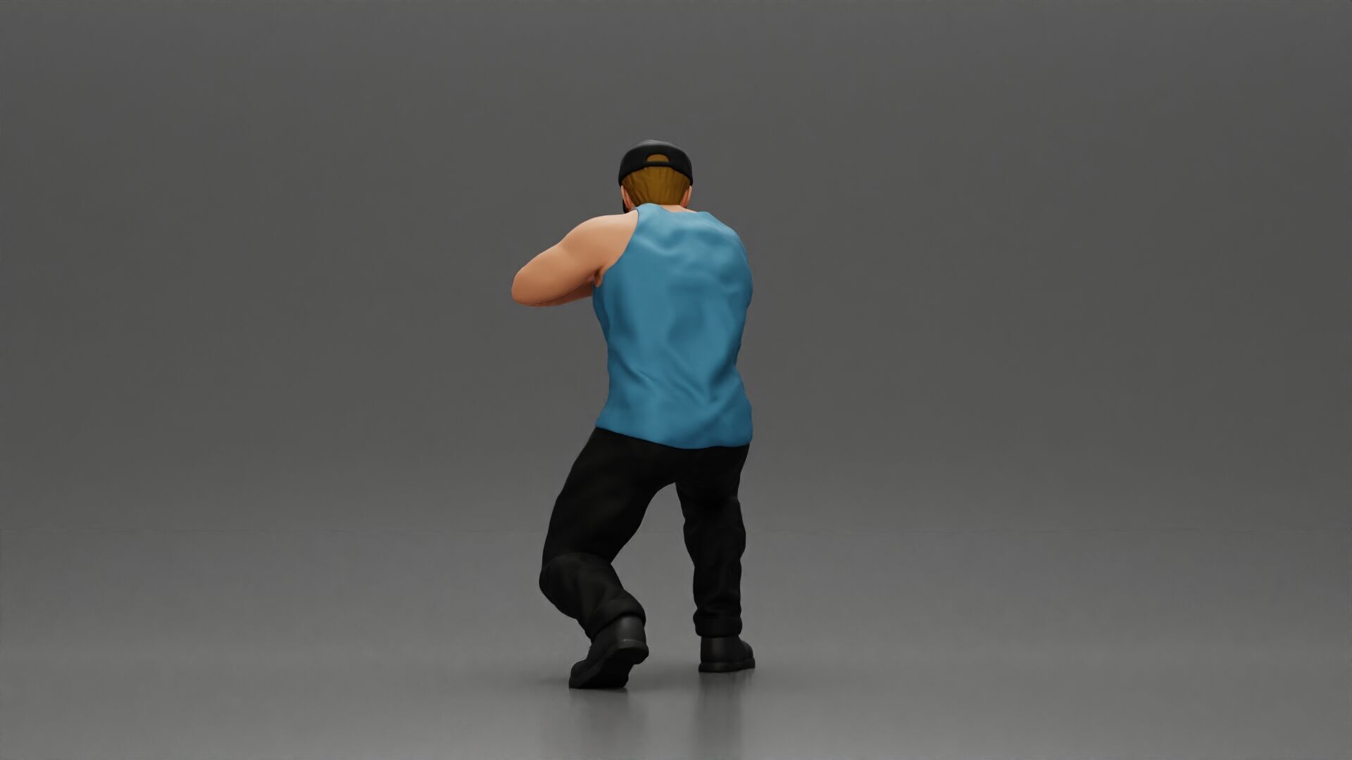 Armed Man Takes Defensive Stance During High-Stakes Tactical 3D print model_4