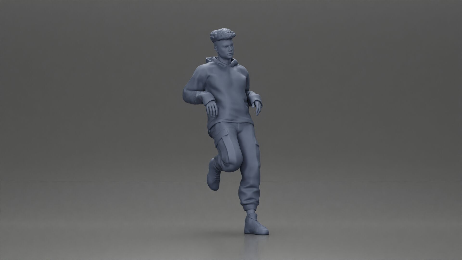 Man in Black Hoodie Casually Leaning Against a Stylish Car 3D print model_6