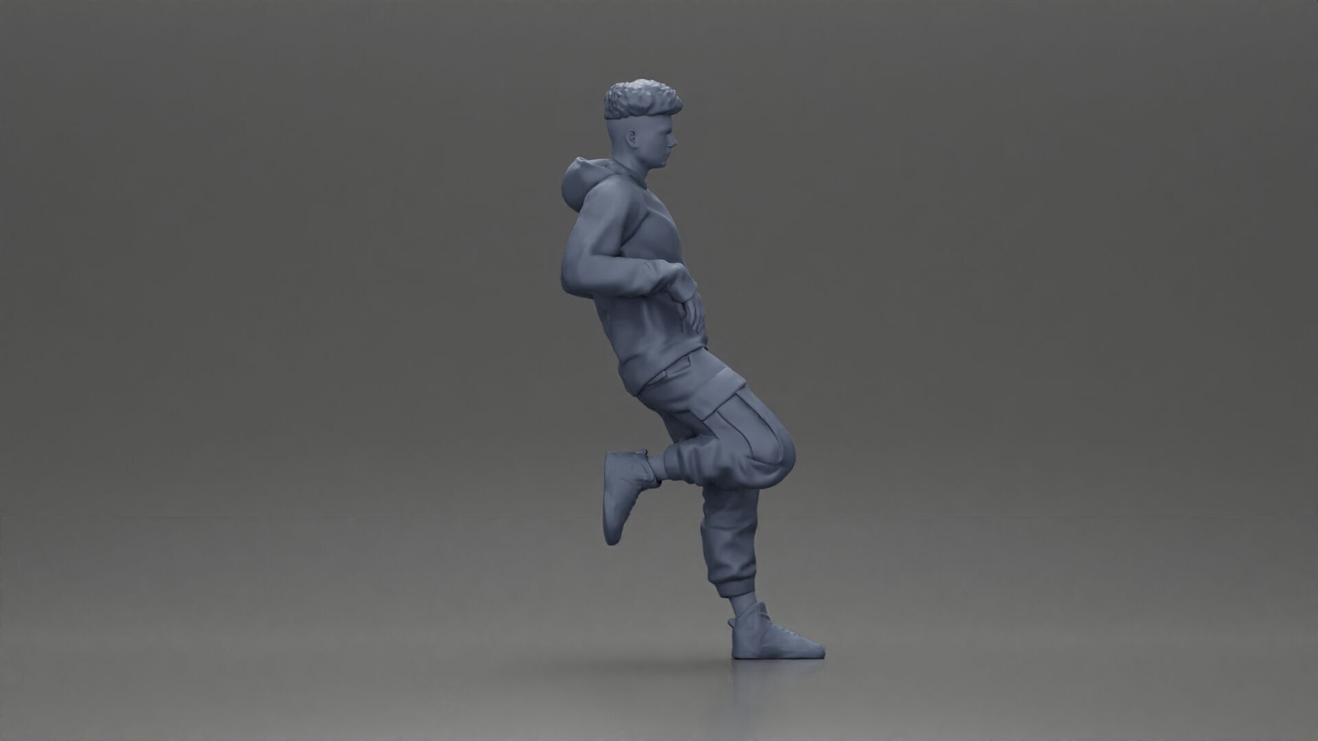 Man in Black Hoodie Casually Leaning Against a Stylish Car 3D print model_7