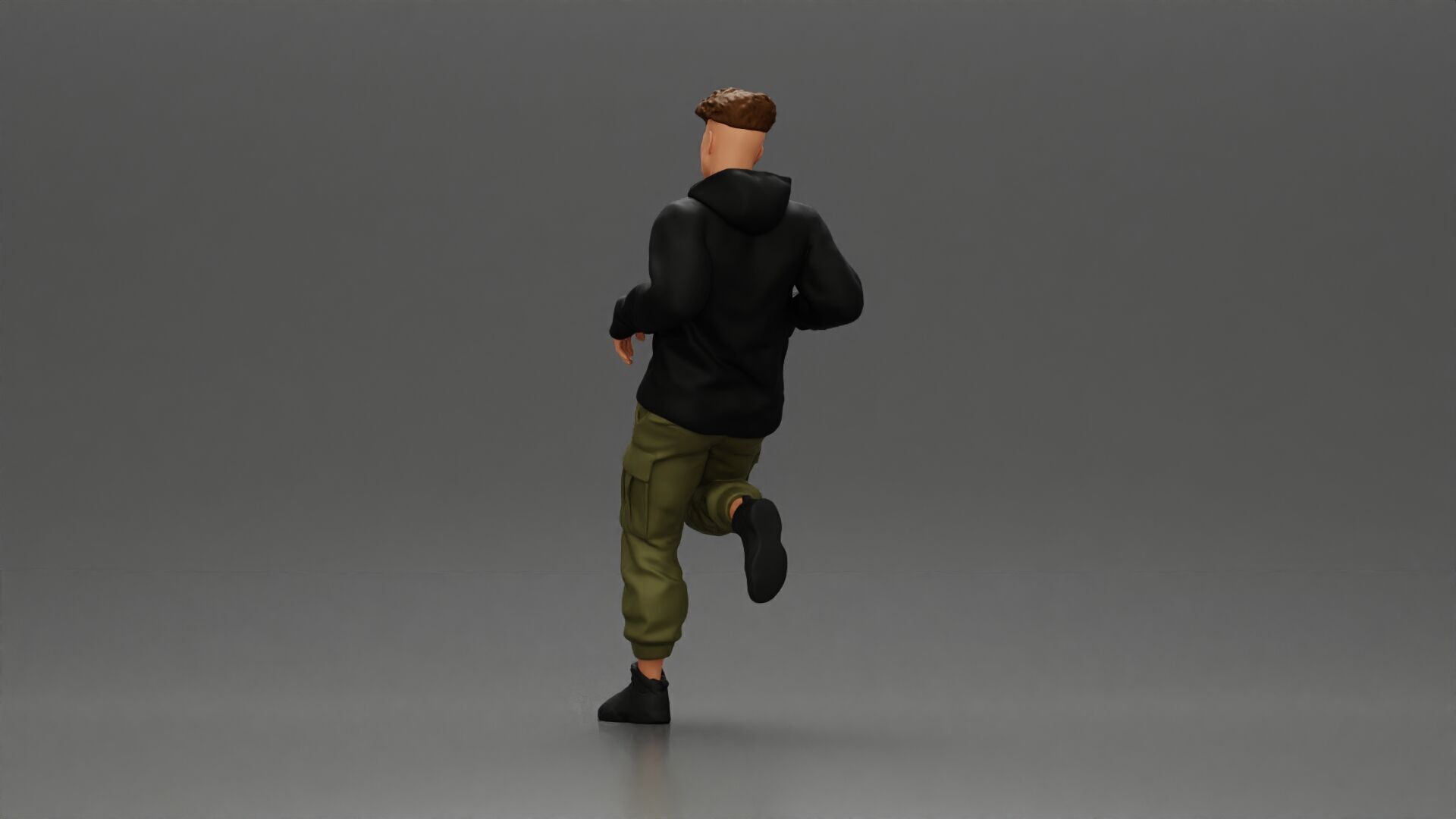 Man in Black Hoodie Casually Leaning Against a Stylish Car 3D print model_3