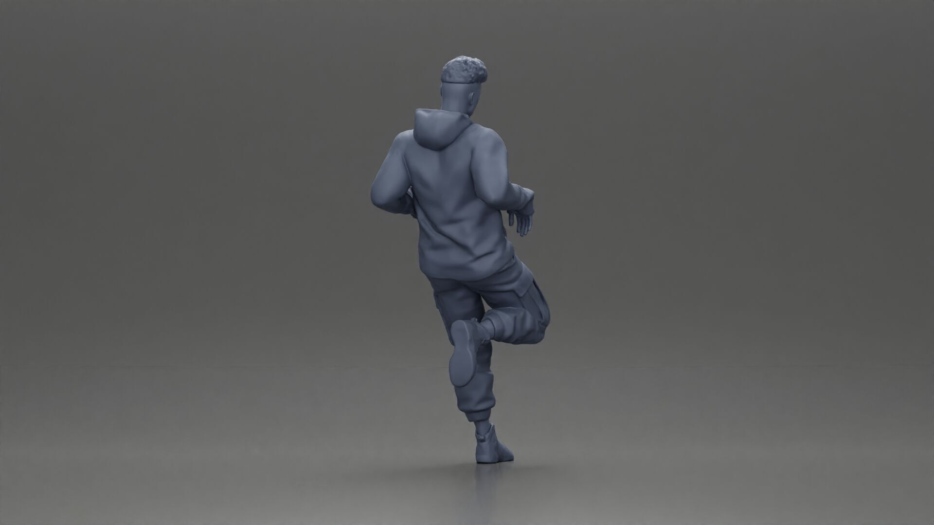 Man in Black Hoodie Casually Leaning Against a Stylish Car 3D print model_8