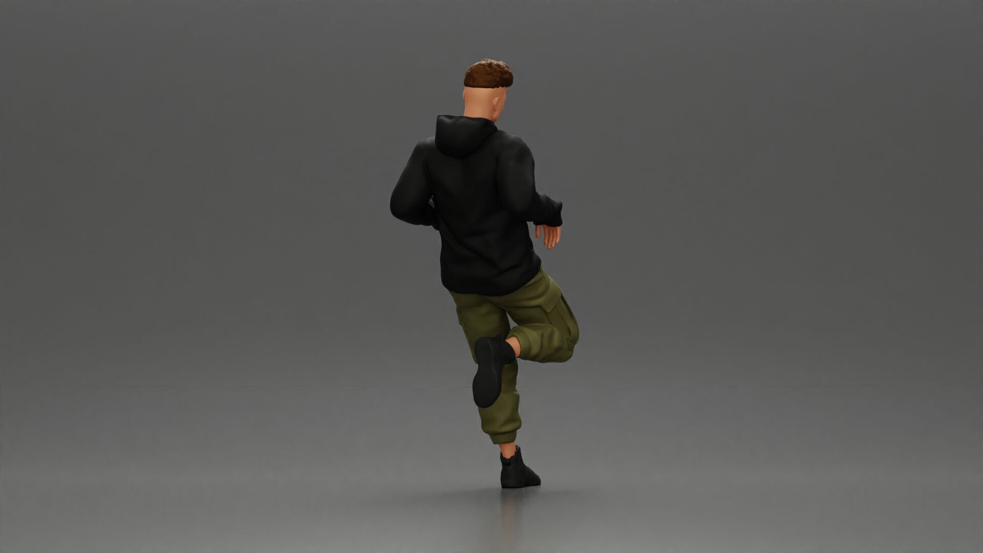 Man in Black Hoodie Casually Leaning Against a Stylish Car 3D print model_2