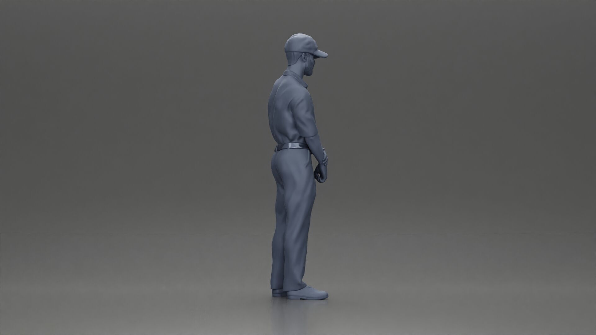 Confident golfer posing with club ready to ace the game 3D print model_20