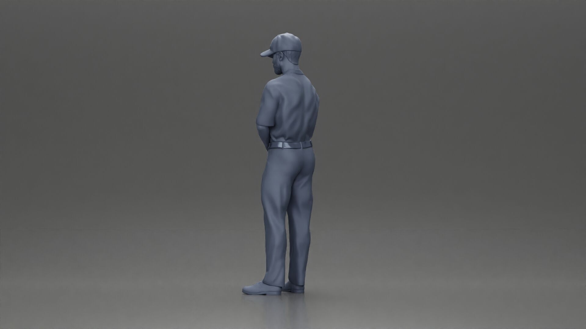 Confident golfer posing with club ready to ace the game 3D print model_22