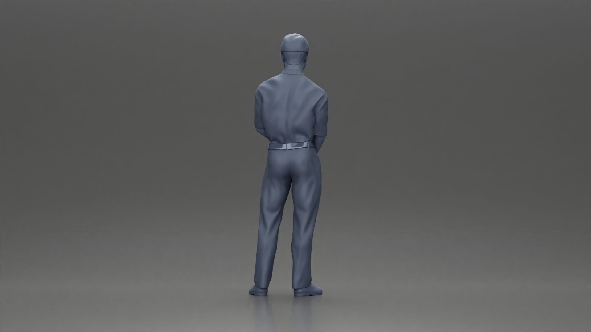 Confident golfer posing with club ready to ace the game 3D print model_21