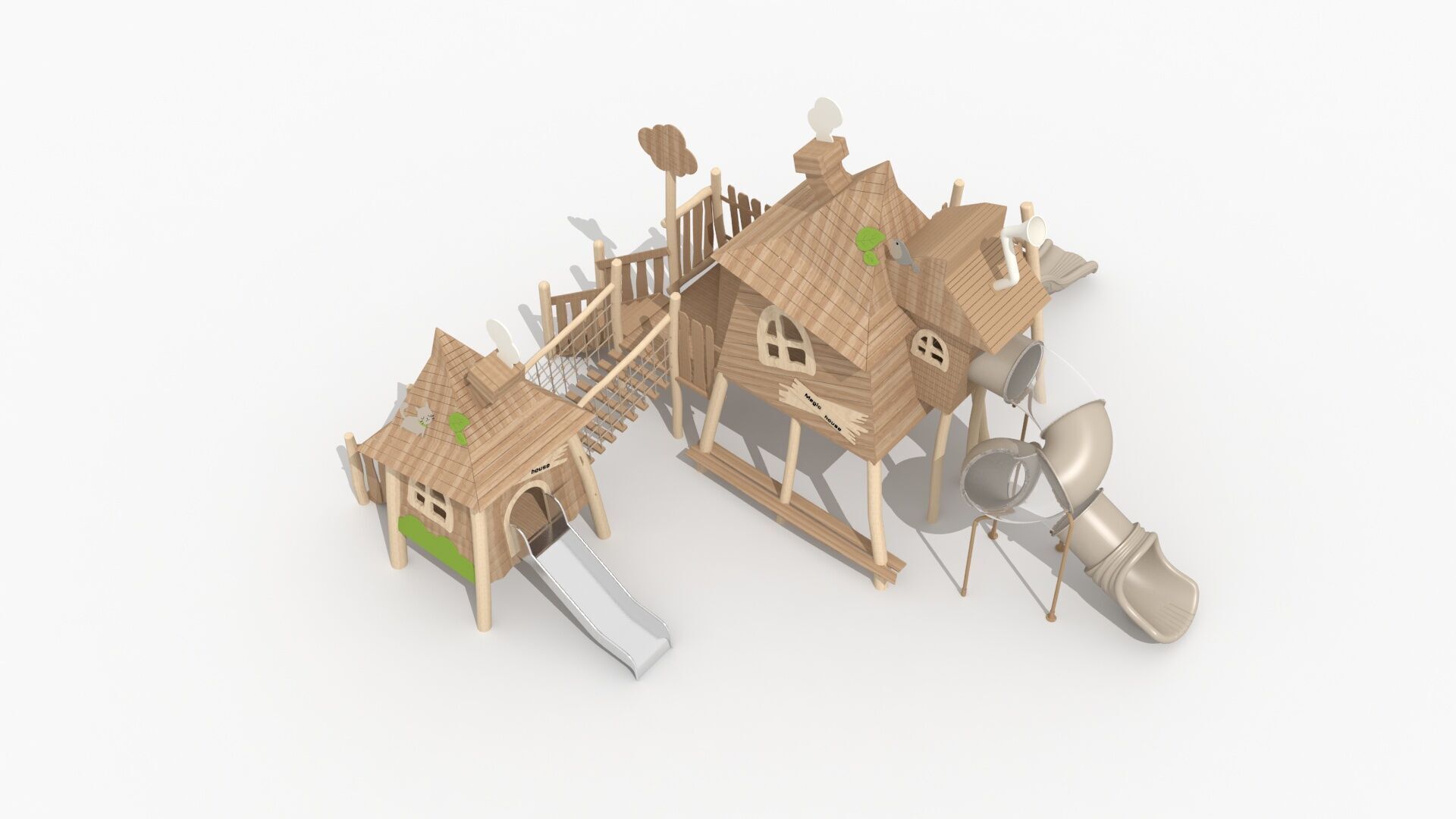 Cabin themed amusement park 3D model_9