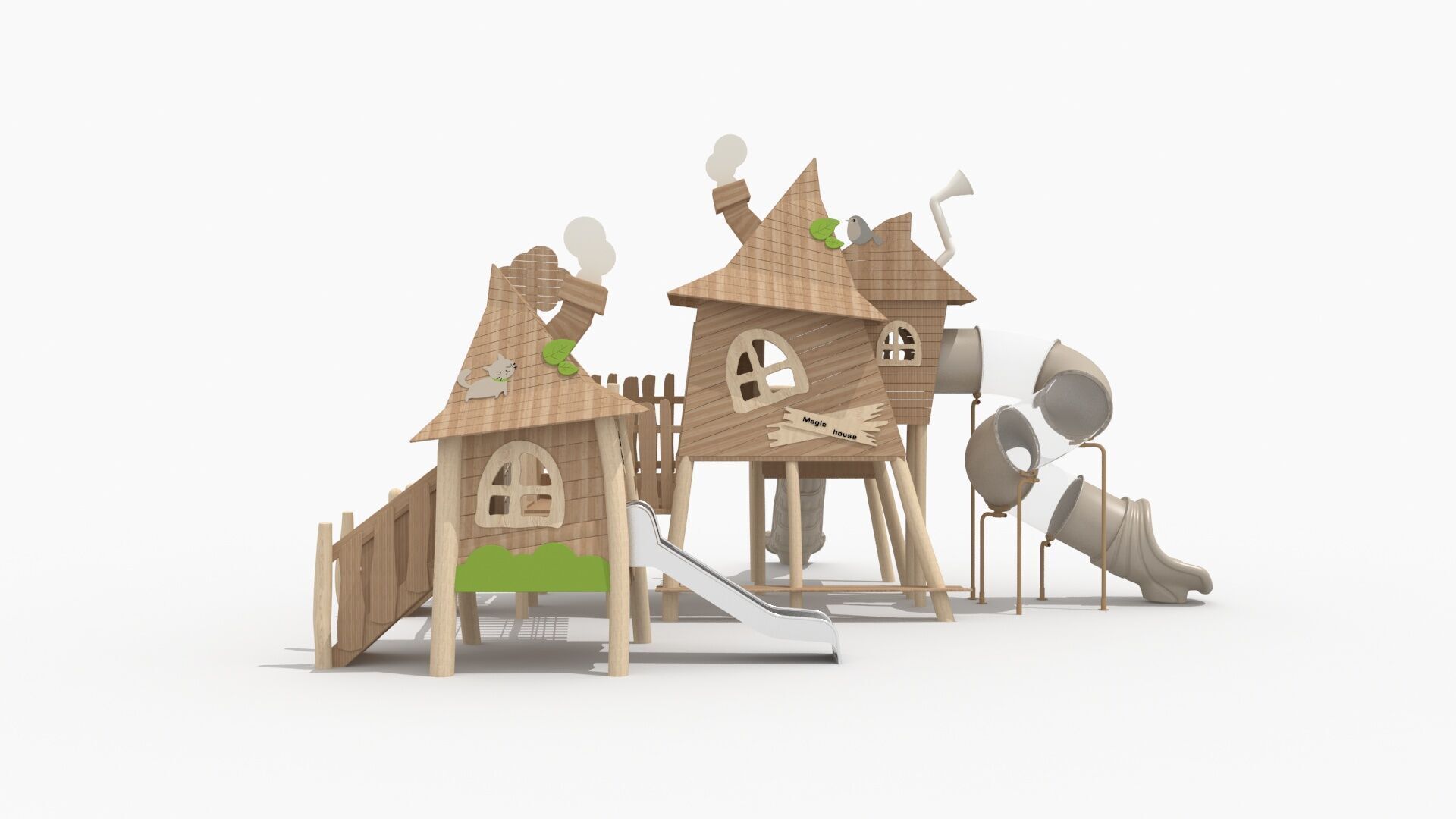 Cabin themed amusement park 3D model_2