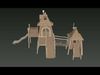 Cabin themed amusement park 3D model_1