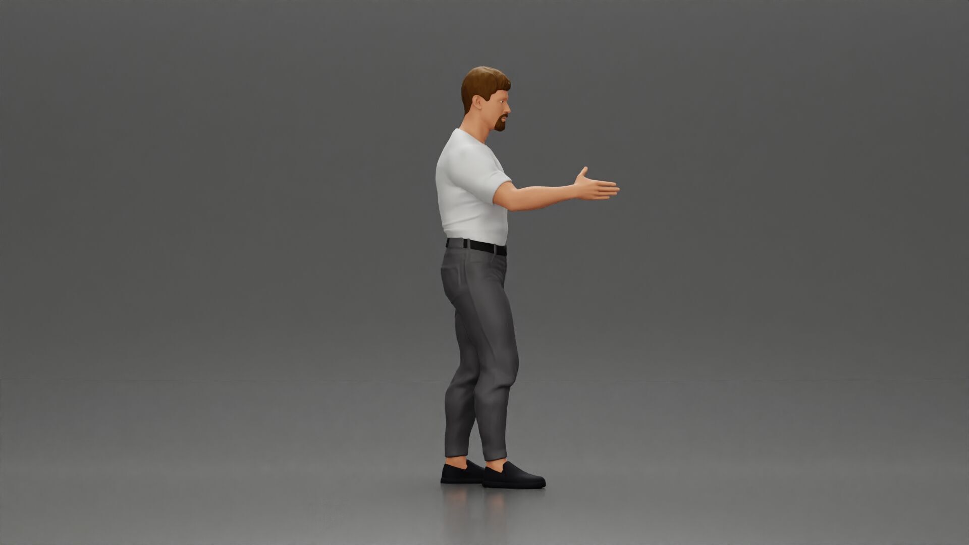 Man Extends Hand for a Handshake in Friendly Gesture 3D print model_2