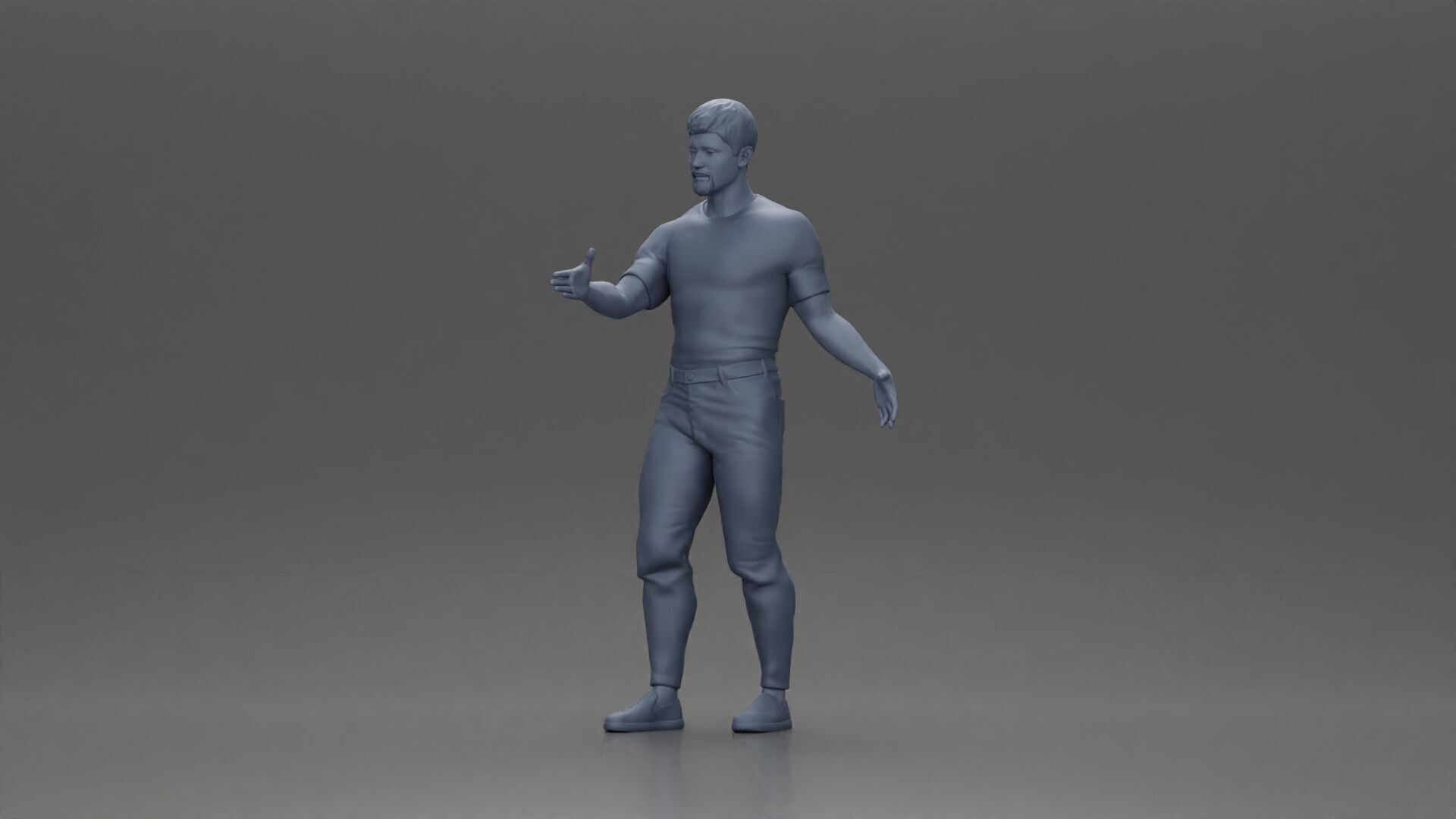 Man Extends Hand for a Handshake in Friendly Gesture 3D print model_6