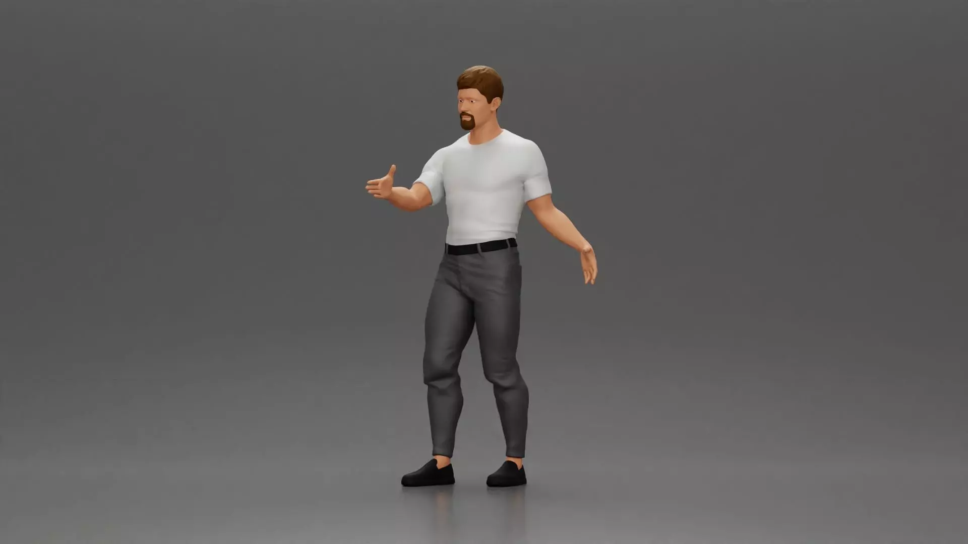 Man Extends Hand for a Handshake in Friendly Gesture 3D print model_0