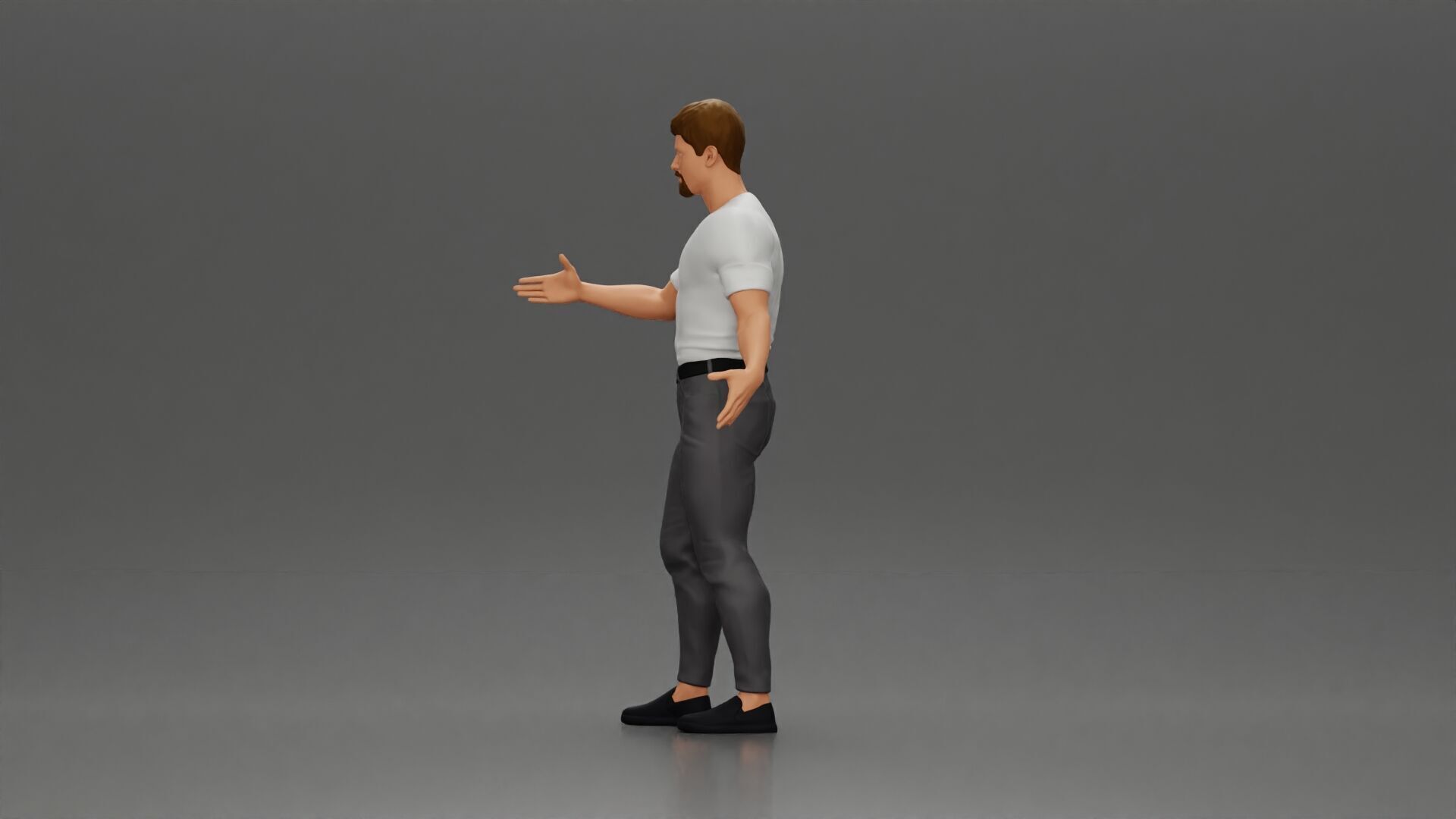 Man Extends Hand for a Handshake in Friendly Gesture 3D print model_5