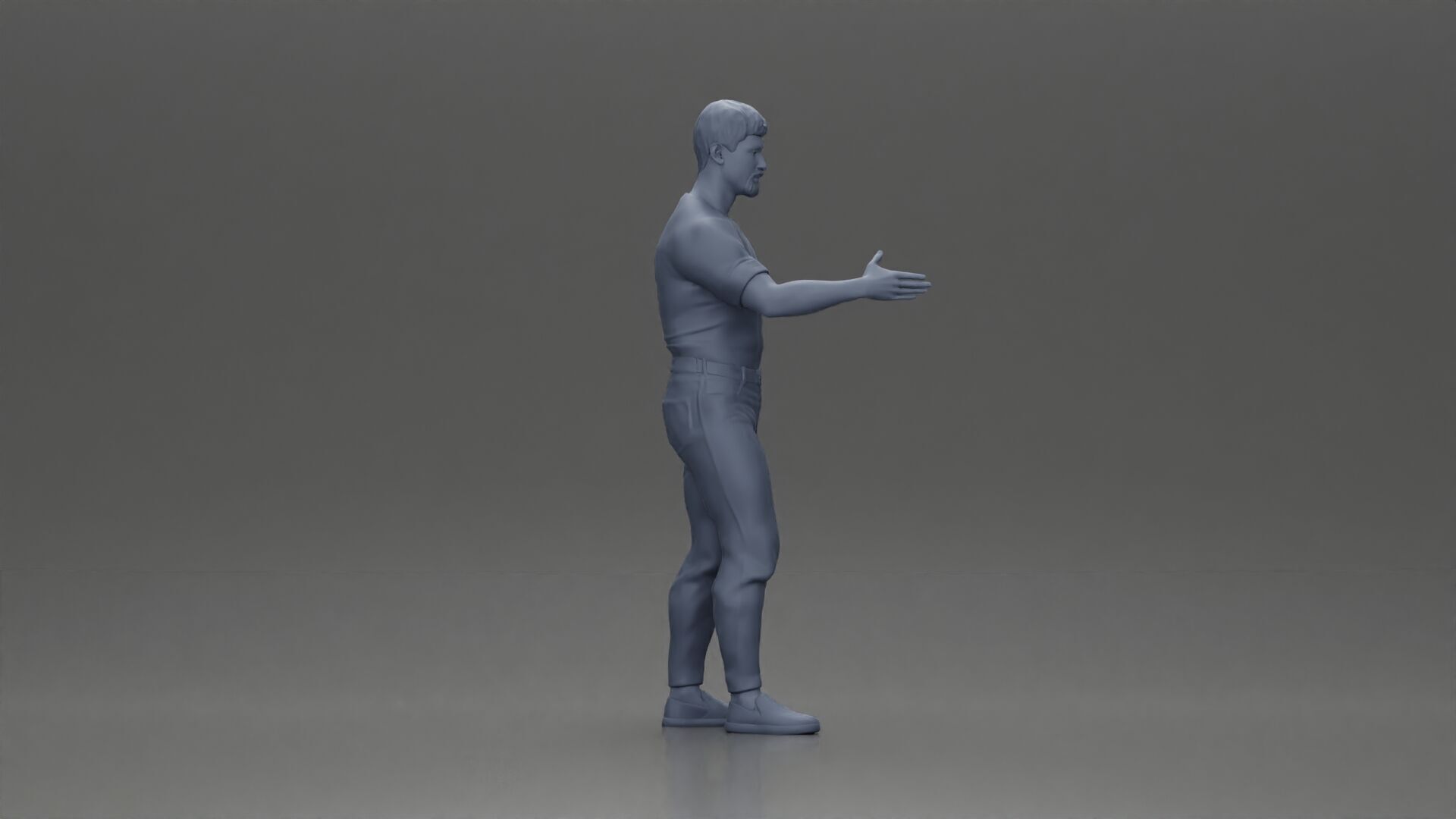Man Extends Hand for a Handshake in Friendly Gesture 3D print model_8