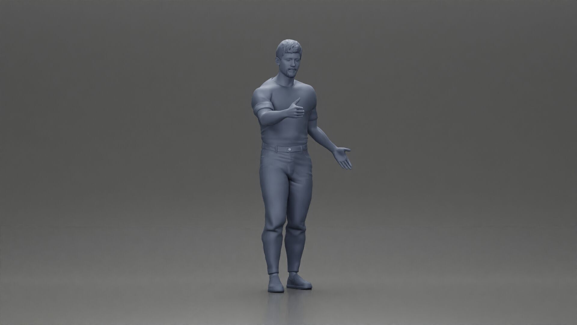 Man Extends Hand for a Handshake in Friendly Gesture 3D print model_7