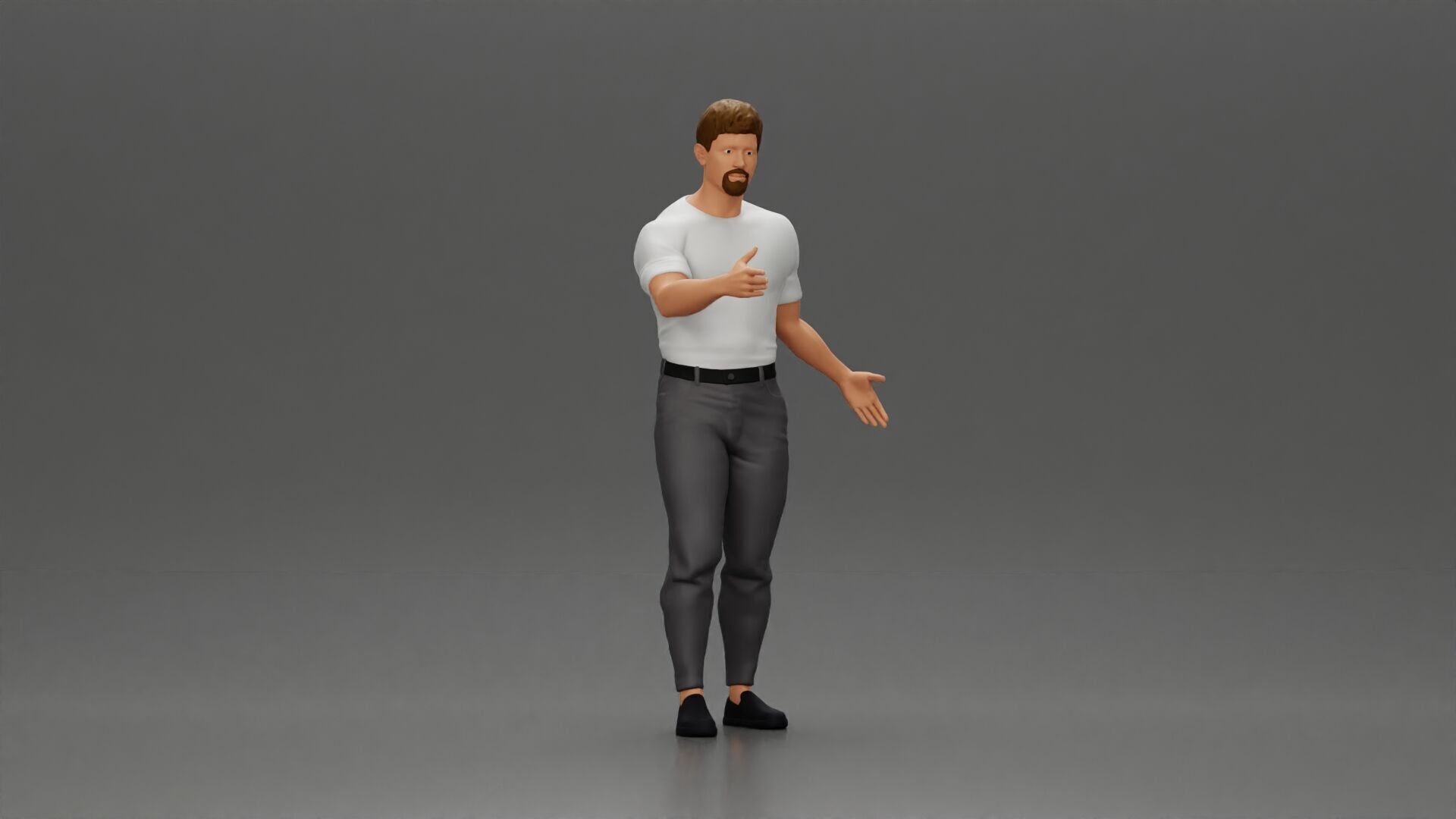 Man Extends Hand for a Handshake in Friendly Gesture 3D print model_1