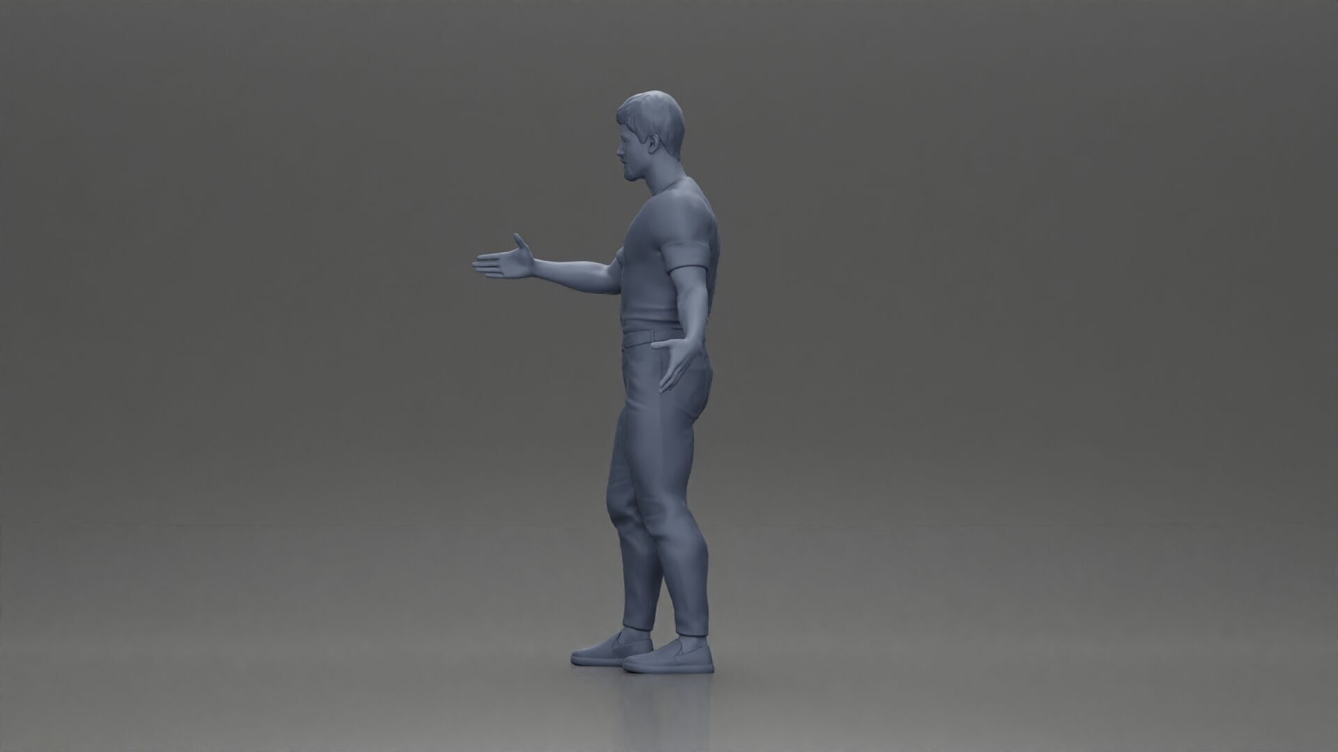 Man Extends Hand for a Handshake in Friendly Gesture 3D print model_11