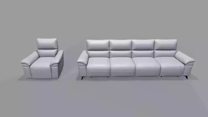 leather sofa Low-poly 3D model