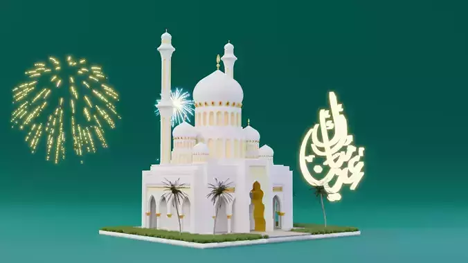 Ramadan Bumper Lowpoly Isometric 3D model