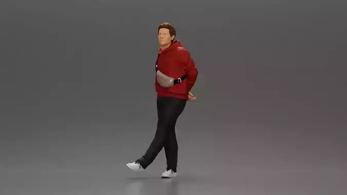 man strolling with a relaxed posture in casual wear 3D print model