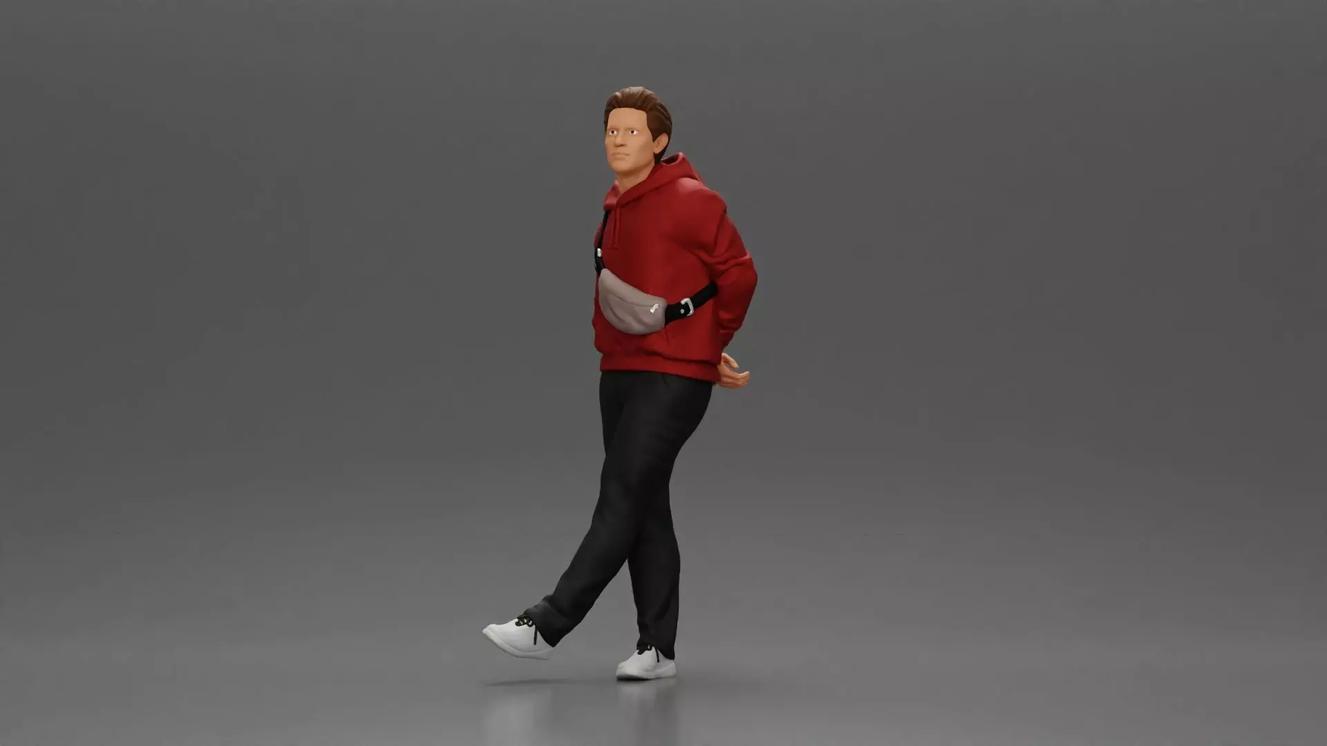 man strolling with a relaxed posture in casual wear 3D print model