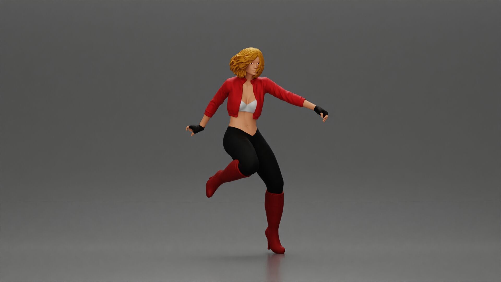 Stylish Rider on Sleek Black Motorcycle with Red Accents 3D print model_1