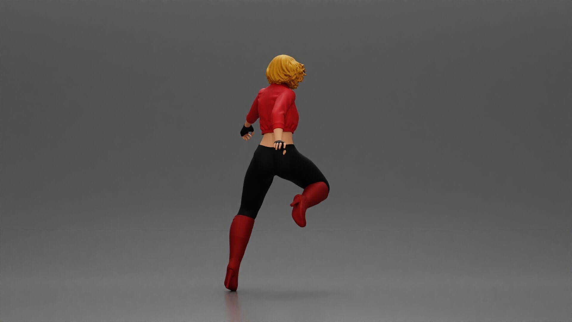 Stylish Rider on Sleek Black Motorcycle with Red Accents 3D print model_14